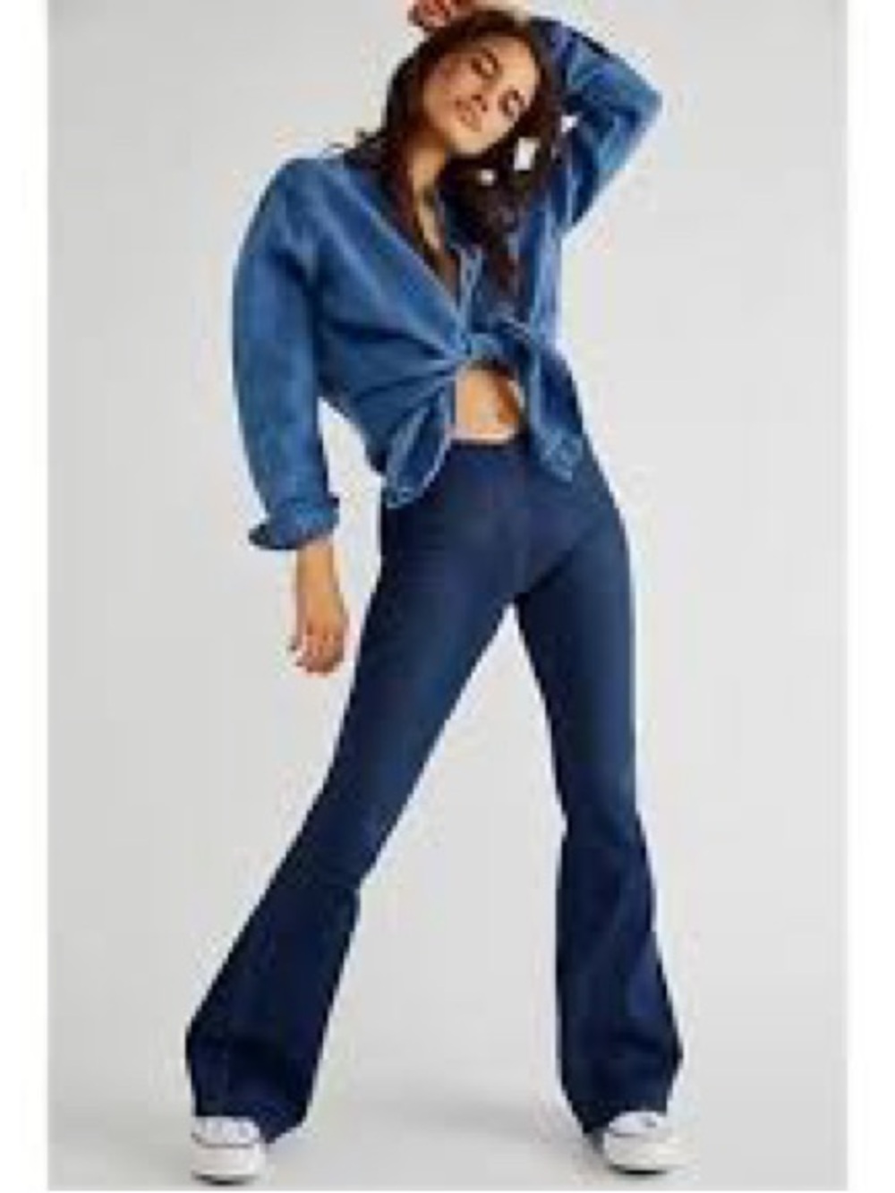 Free People - Penny Pull-On Flare Jeans - Dark Wash - Size 31